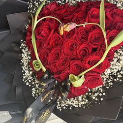 Heart shaped 50 count bouquet