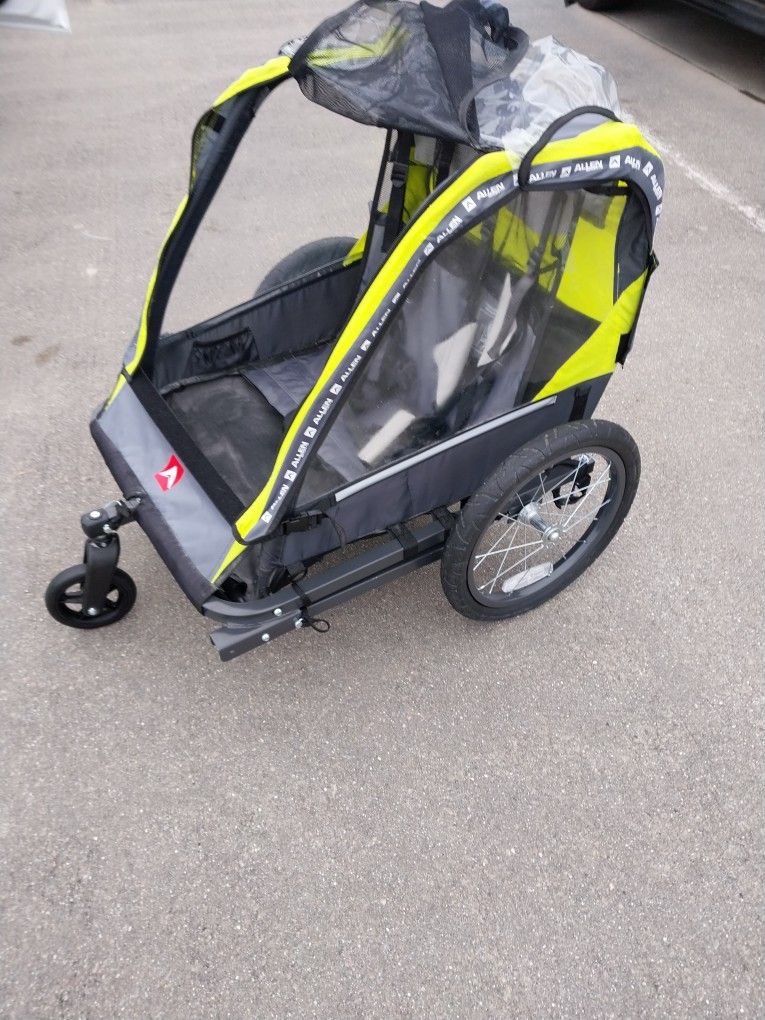 Allen Sports Deluxe 2 Child Bike Trailer And Stroller 