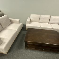 Coaster Modern Linen Beige Sofa & Loveseat Must Sell Was $1599