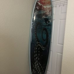 Surf Board With Octopus Decal 