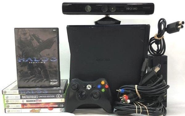 250GB Microsoft Xbox 360 S Console Bundle w/ 5 Video Games + Kinect


