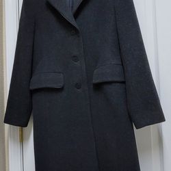 Anne Klein Lambswool Cashmere Blend Long Winter Coat, Size 4