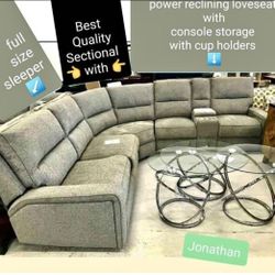 C1S31* *Top Quality, Best Seller Both Sleeper And Reclining  Couch * Brand New * P a y  E a s i l y
