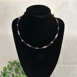 💜 Dainty Glass Beaded Choker Necklace 