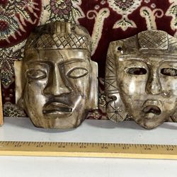 Vintage Carved Stone Masks