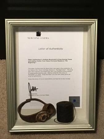 TCM Special! Authentic Leatherface movie props in shadow box + comics!