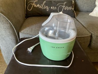 ice cream maker.  Round table.