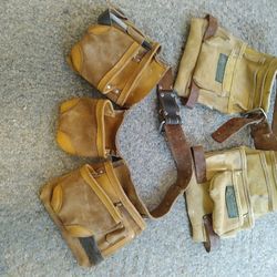 2 Tool Bags. 60 Each Or 100 Both.  All Heavy Duty Leather. &   BELTS Include