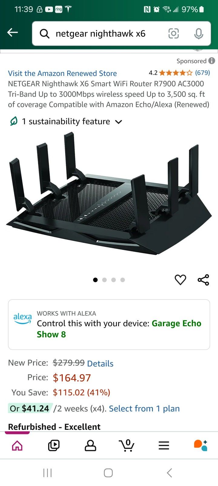 Netgear Nighthawk X6 AC3000 Wifi Router 2.4ghz 5ghz