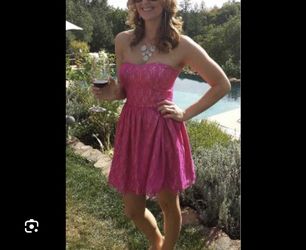 Bebe Hot Pink Strapless Dress