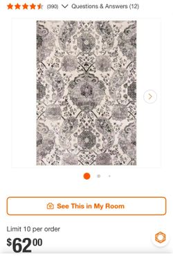 2' 3" X 4' Mat / Rug Gray - Black - Cream