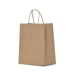 250 EA of Papermart Kraft Shopping Bag With Handle. 8x4.75x10.25- To Go Takeout Bag