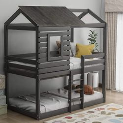 House Twin Over Twin House Bunk Bed – Excellent Condition