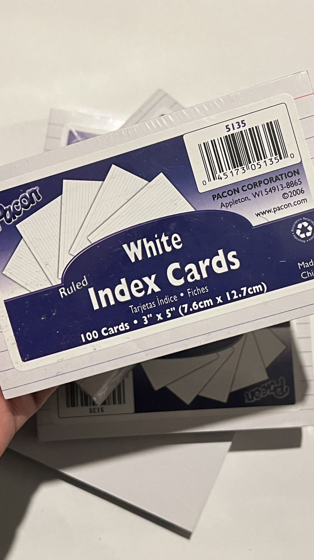 Index cards. Packs Of 100. 8 Sets 