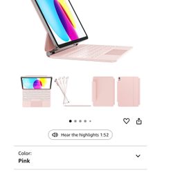 for iPad 11th(A16, 2025)/10th Generation Case with Keyboard, Magic Keyboard 2022, Springy Backlit Keys, Stain-Resistant Surface, Multi-Touch Trackpad,