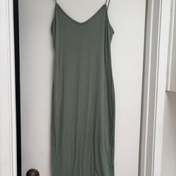 Sage Green Sleeveless Midi Dress 