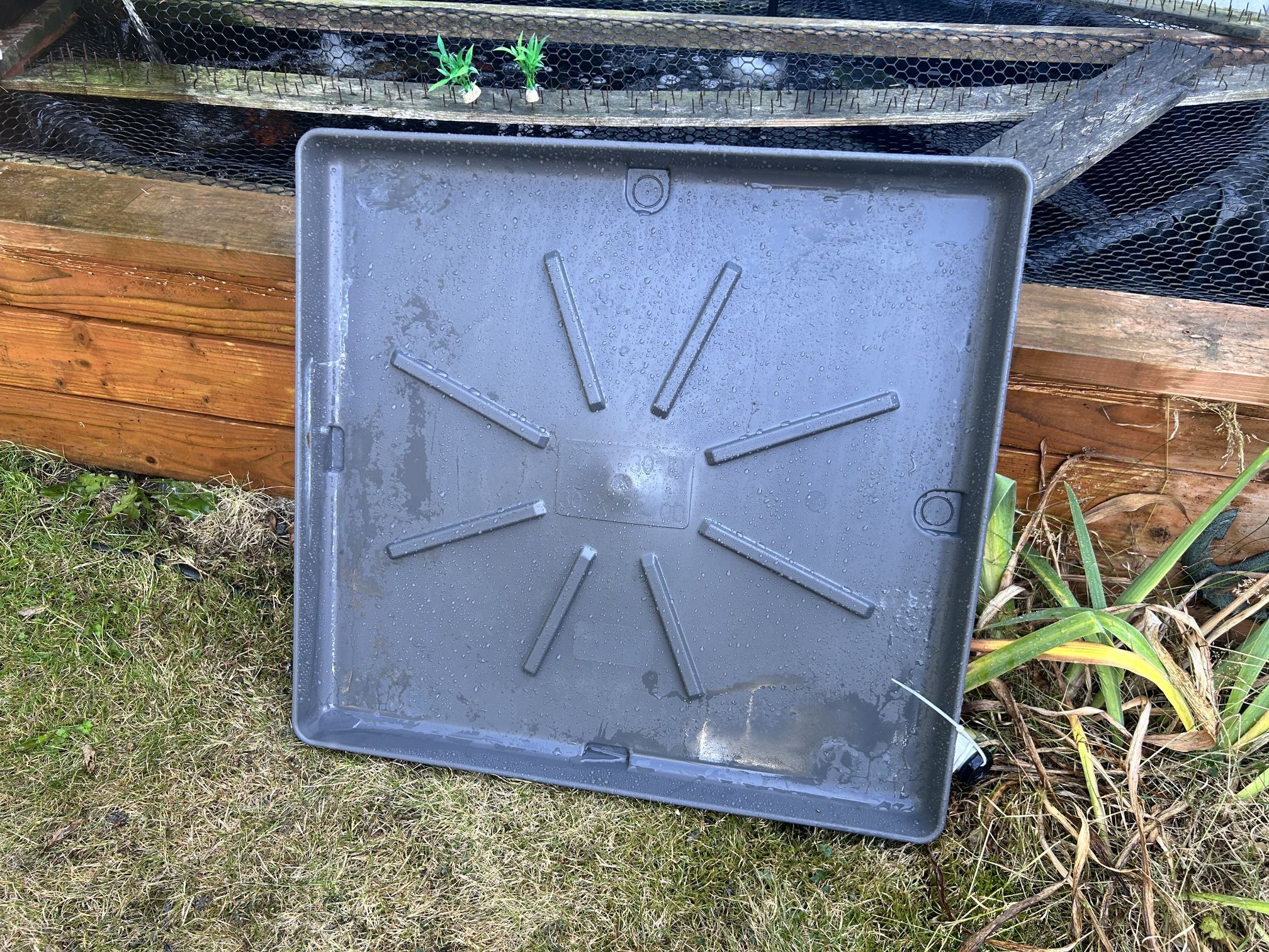 Watching machine drain pan