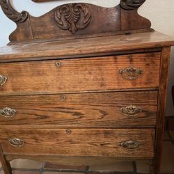 Antique Wood Dresser and Mirror! TODAY ONLY 