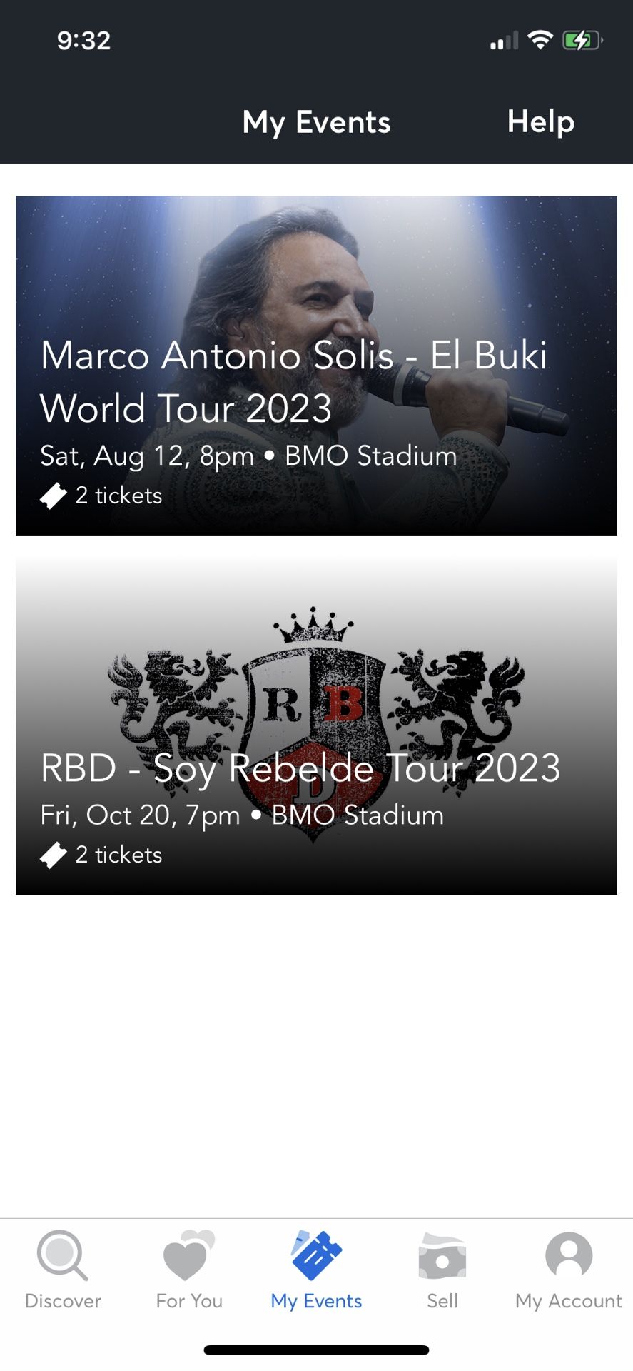 2 Floor Tickets To rebelde rbd
