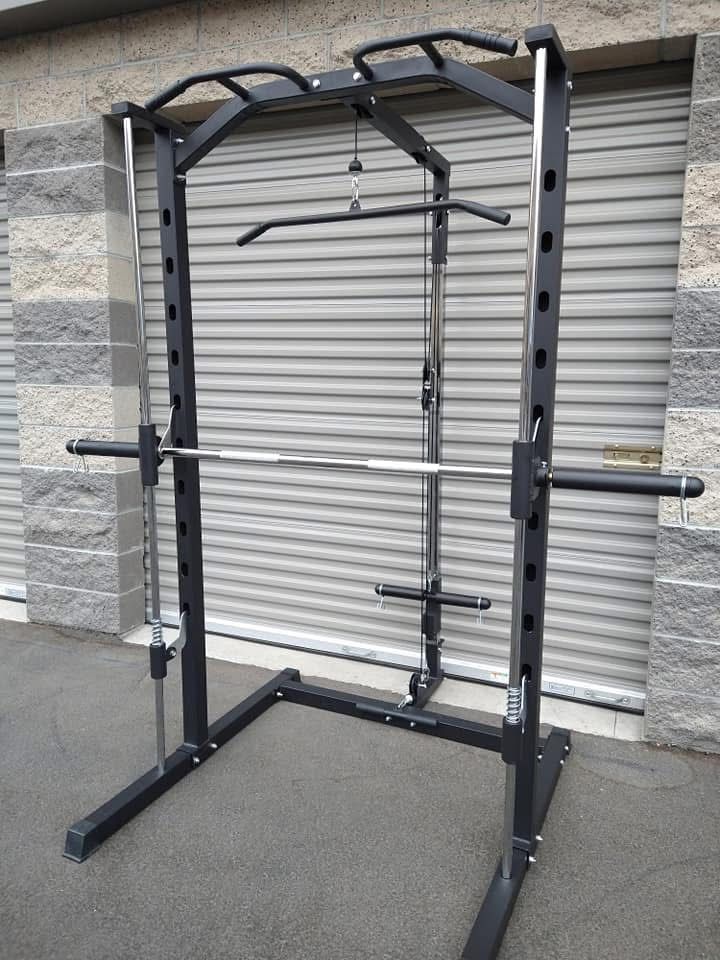 Smith Machines, Power Cages, Squat Racks, Half Racks, Benches, Dumbbells, Weights