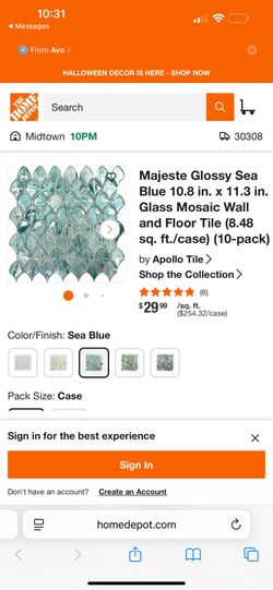 Apollo fish scale glass mosaic wall tile new in box