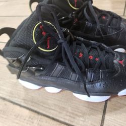 Size 3.5Y 323419-063 Nike Air Jordan 6 Rings (GS) Black/Red/White