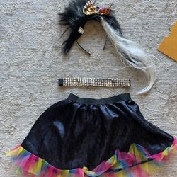 New Three-Piece Halloween Costume Girls Headband Wig Belt And Skirt