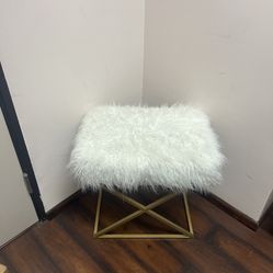 White Pouf Stool 