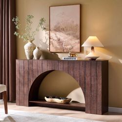 NEW 63" Arched Console Table, 2-Tier Modern Entryway Table with Arched Base