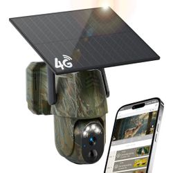 4G LTE Cellular Trail Cameras, Built-in SIM Card No WiFi Needed Trail Cam, 0.2S Speed Motion Activated Game Camera, 2K Live Streaming Playback, Solar 