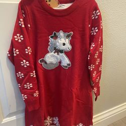 Girls unicorn Sweater Christmas Dress