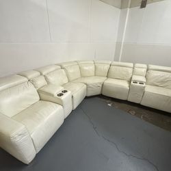 7 Piece Leather Power Recliner Sectional Flex steel Brand