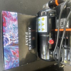 Airbrush Compressor  And Paint 