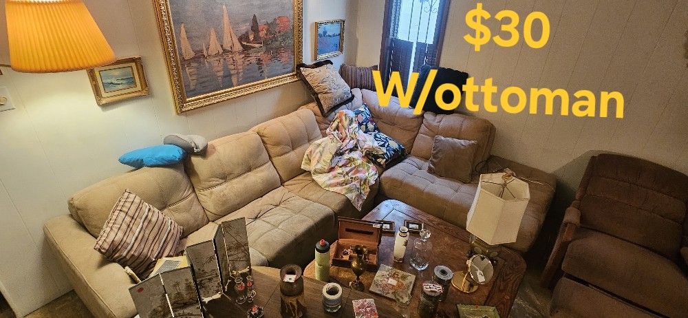 Free sectional microfiber couch