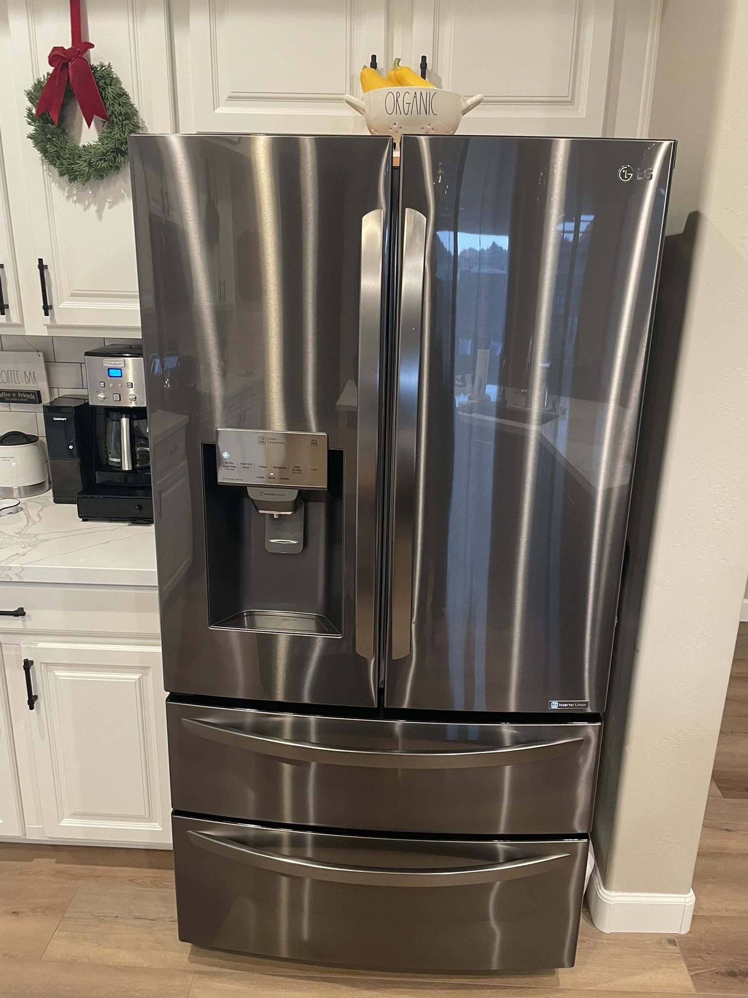 Lg Black Stainless Thin Q Smart French Door Dual Freezer Drawer Refrigerator 