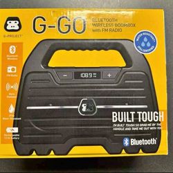 G-Project G-GO Rugged, Water Resistant, Portable, Bluetooth Wireless Boombox Speaker with FM Radio