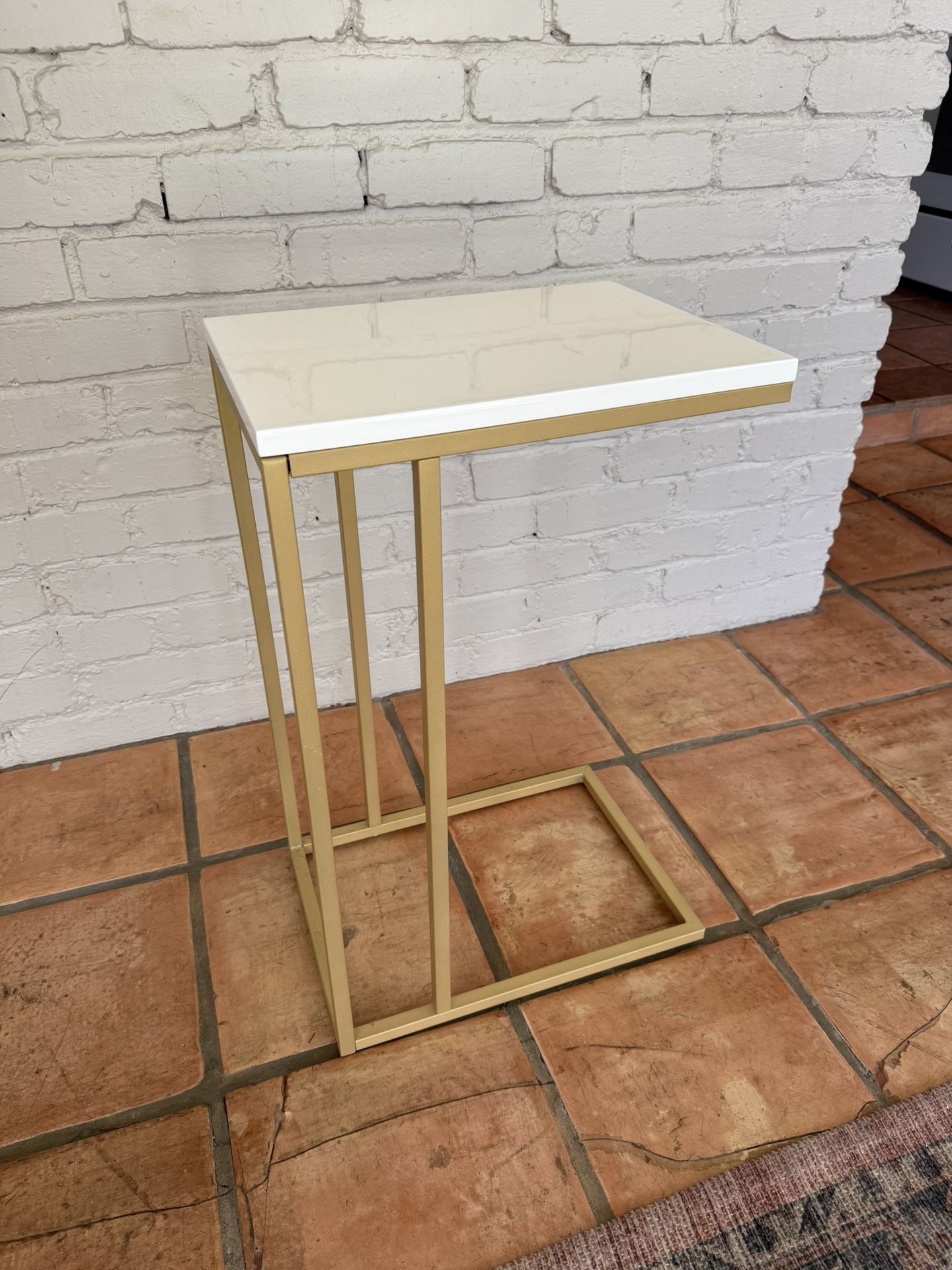 White & Gold Laptop / End Table