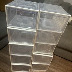 10 BRAND NEW Clear Shoe Box Organizers - READ DESCRIPTION