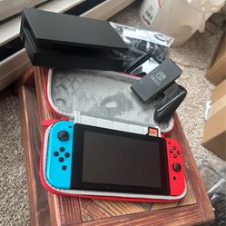 Nintendo Switch With Zelda And Accessories 