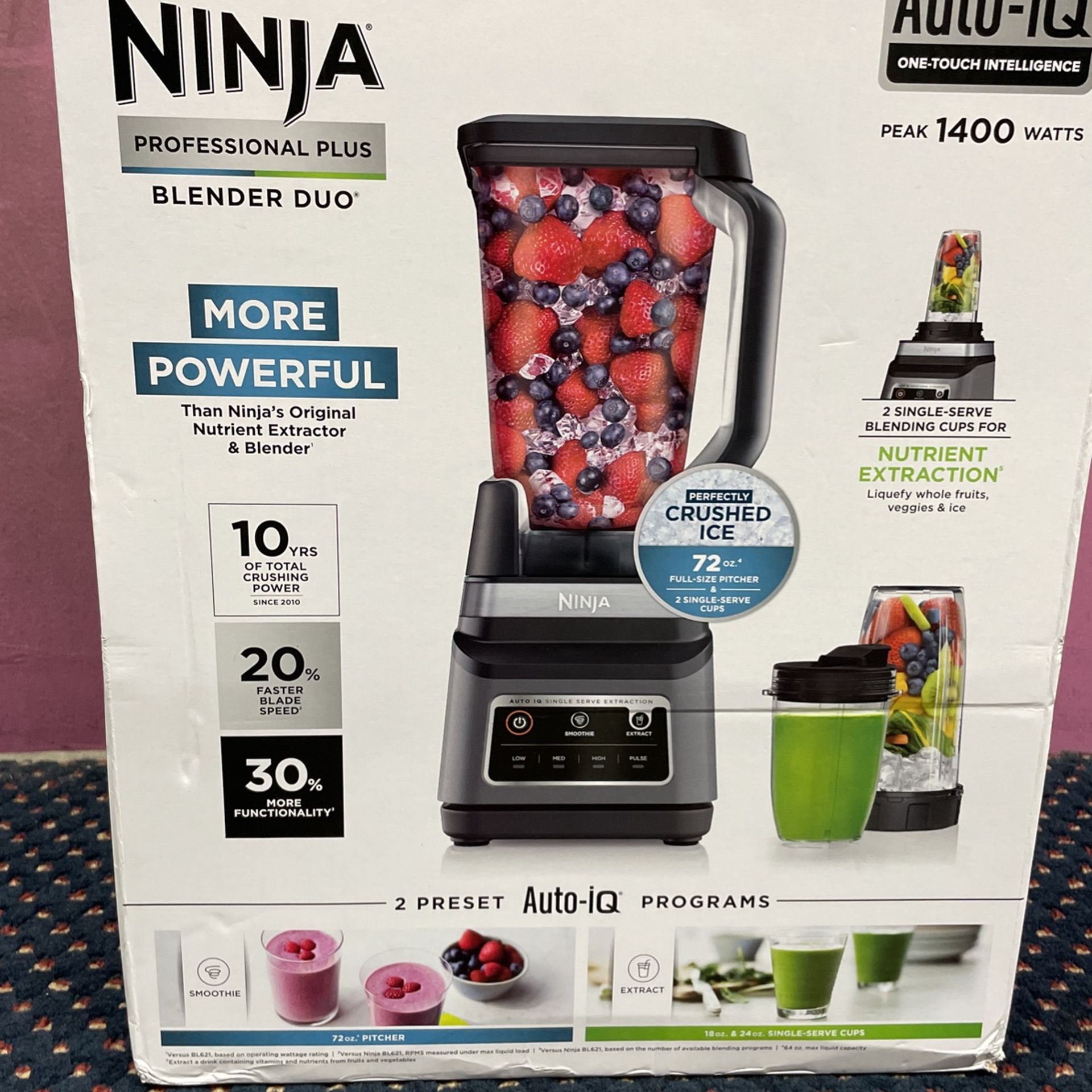 Ninja Professional Plus Blender DUO with Auto-iQ - BN753TGT for Sale in  Stockton, CA - OfferUp