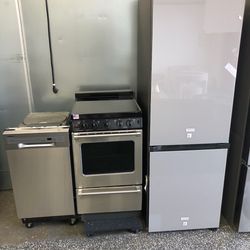 24 Inch Kitchen Set/Electric Stove-fridge-dishwasher 