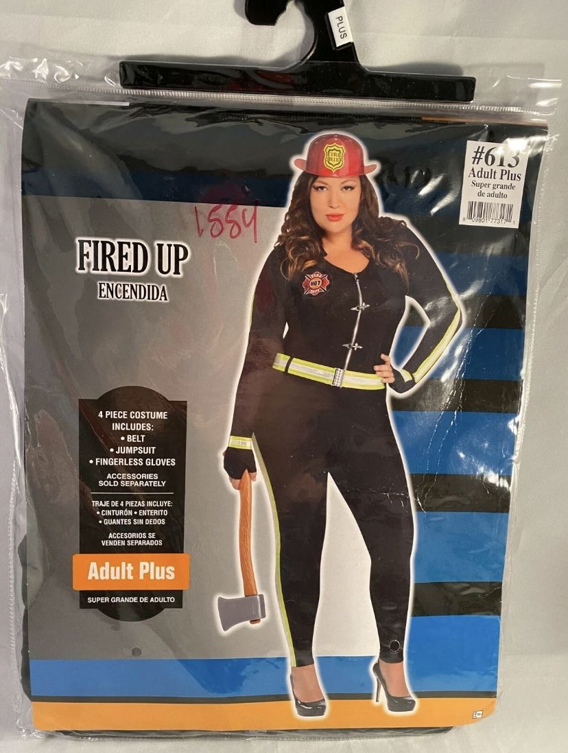 Adult Plus 18-20 Fired Up Woman’s Fireman Costume