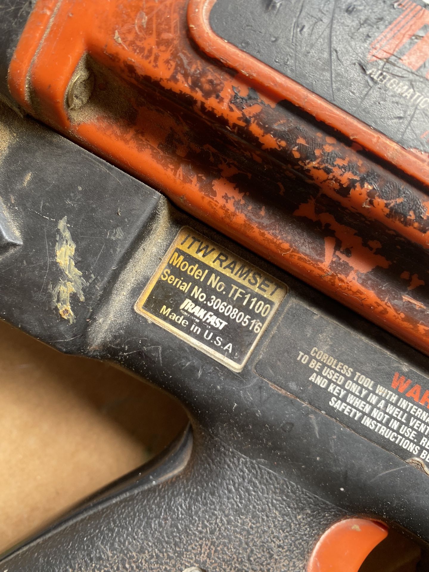 Tf1100 Ramset Trak Fast Nail Gun No Charger Included for Sale in