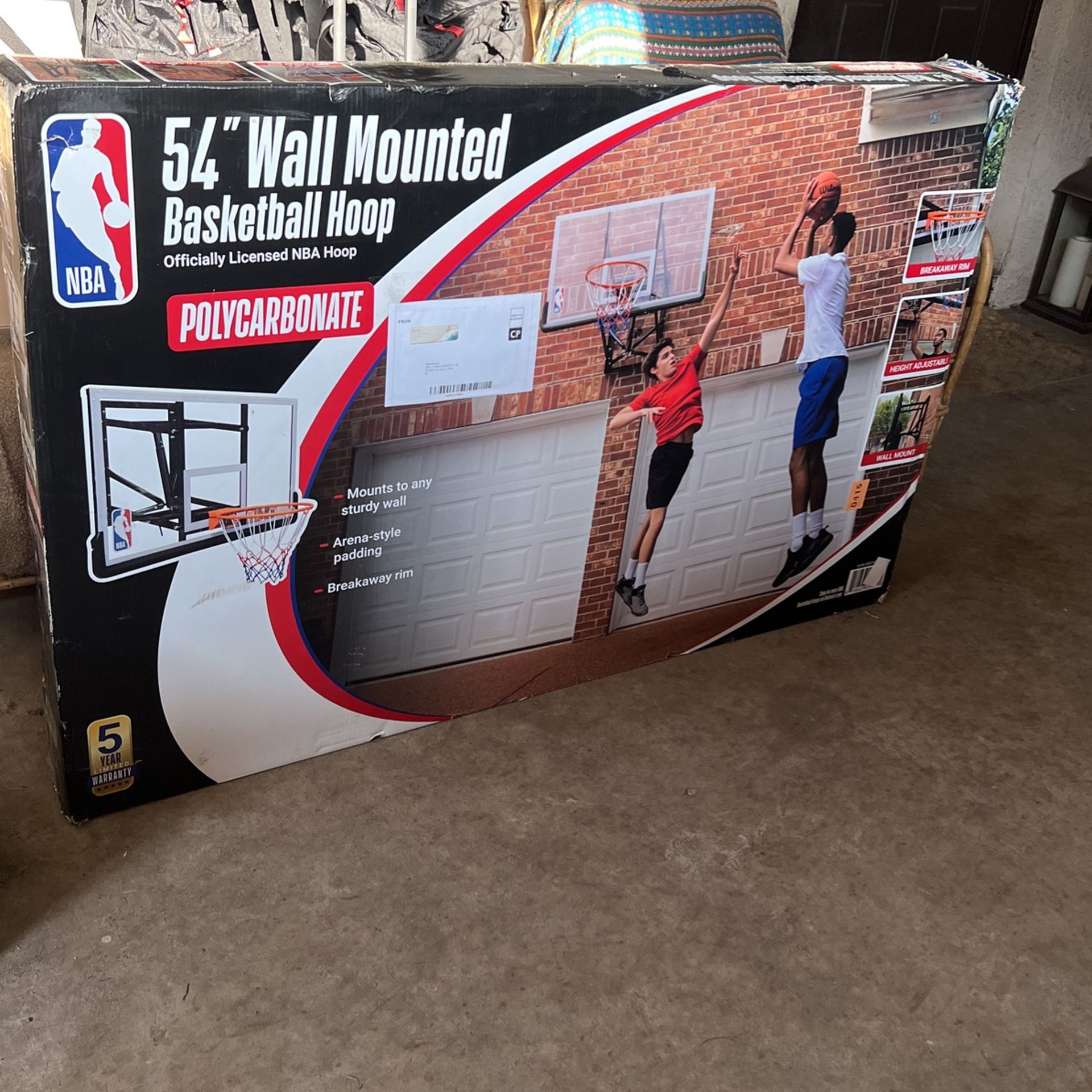 54” Wall Mounted Basketball Hoop  Polycarbonate 