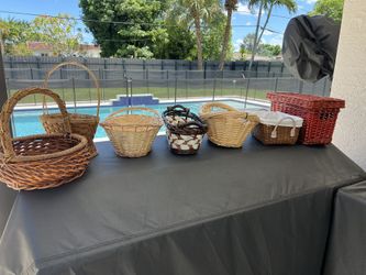 Various, Wood Or Wicker Baskets