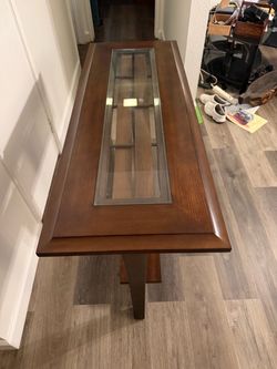Coffee and Entry tables matching with glass tops