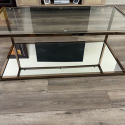 Coffee Table Glass And Gold 