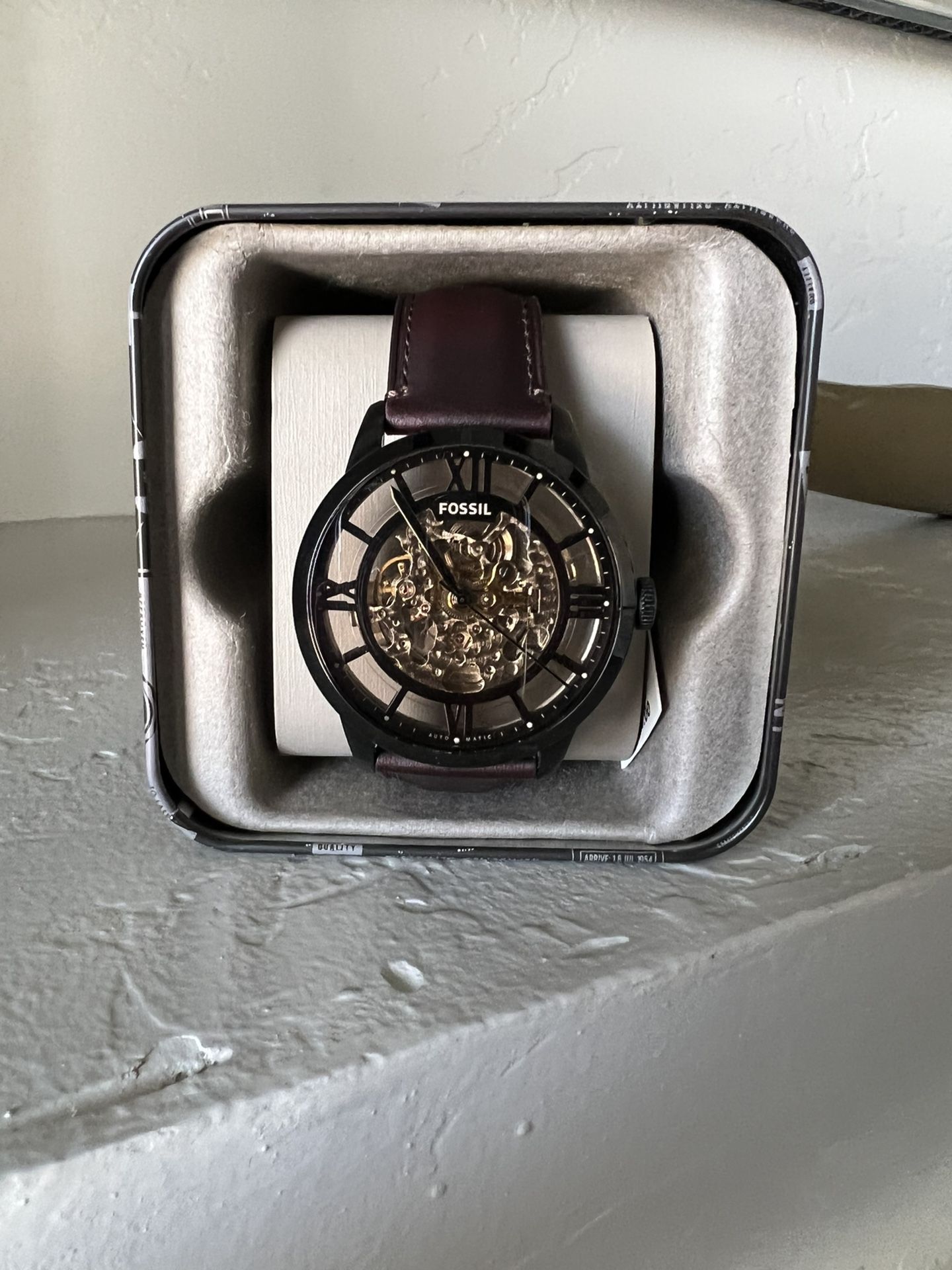 Fossil Townsman ME3098 Automatic Skeleton Dial Men's Watch Dark