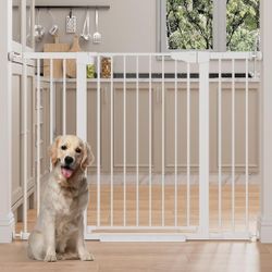 Extra Tall Baby Gate 36 Inch Walk Through Dog Gate Auto Close Pressure Mount 29.7-51.5 Inch White