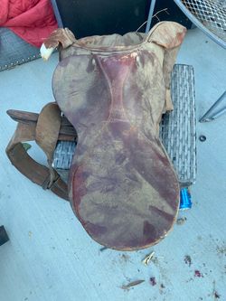 Worn Leather Horse Saddle